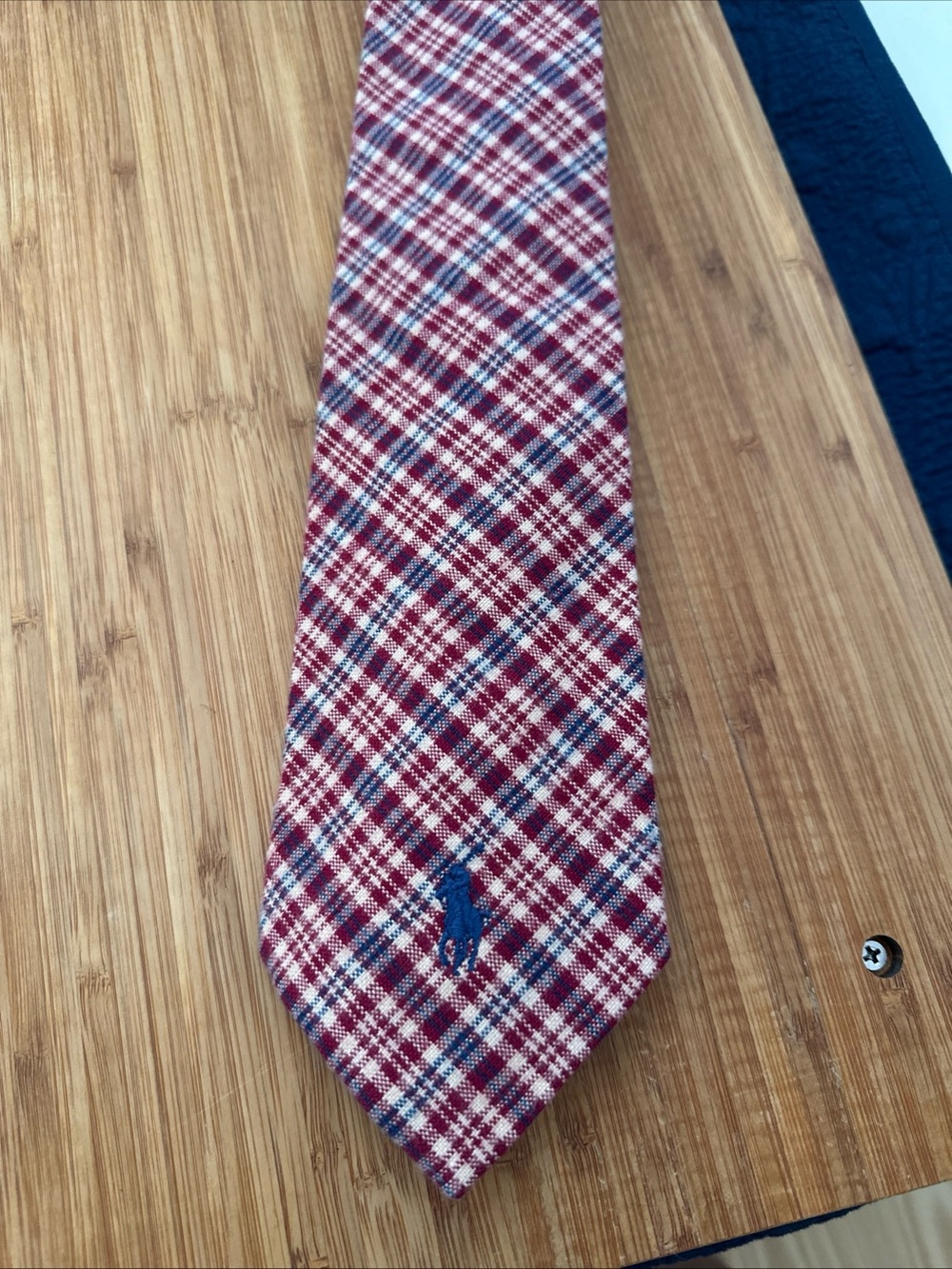 Polo by Ralph Lauren Red Plaid cotton flannel Tie